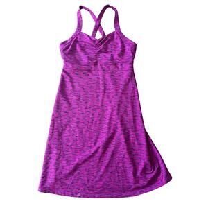Title Nine Magenta Pink Racerback Cross Back Dress M Shelf Bra Purple Active